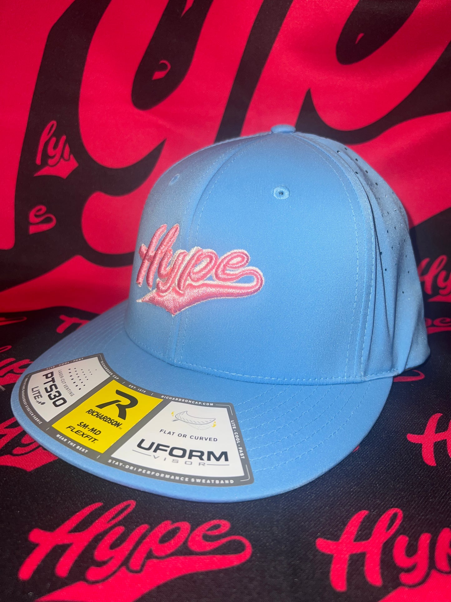 Hype Pink/Baby Blue Fitted Hat