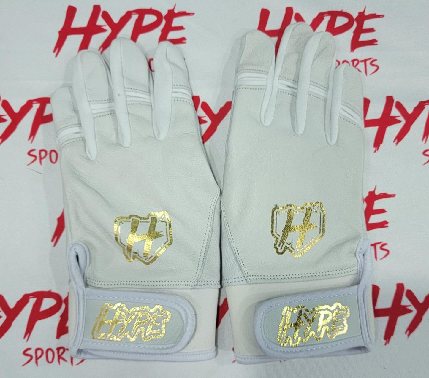 Hype Sports White Short Cuff Batting Gloves