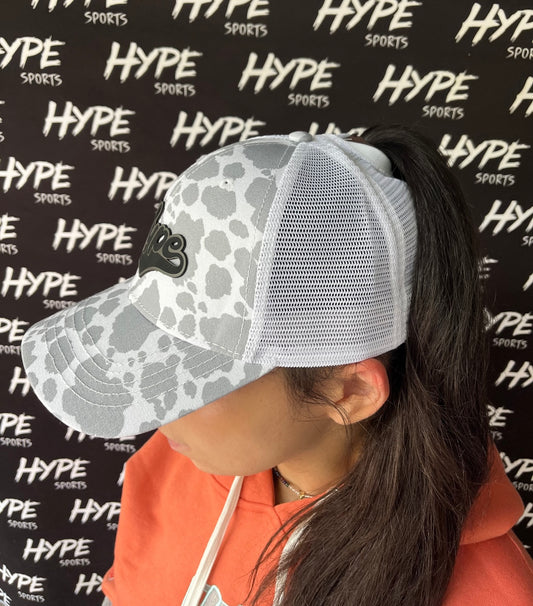 Women’s Grey/White Animal Print Hat