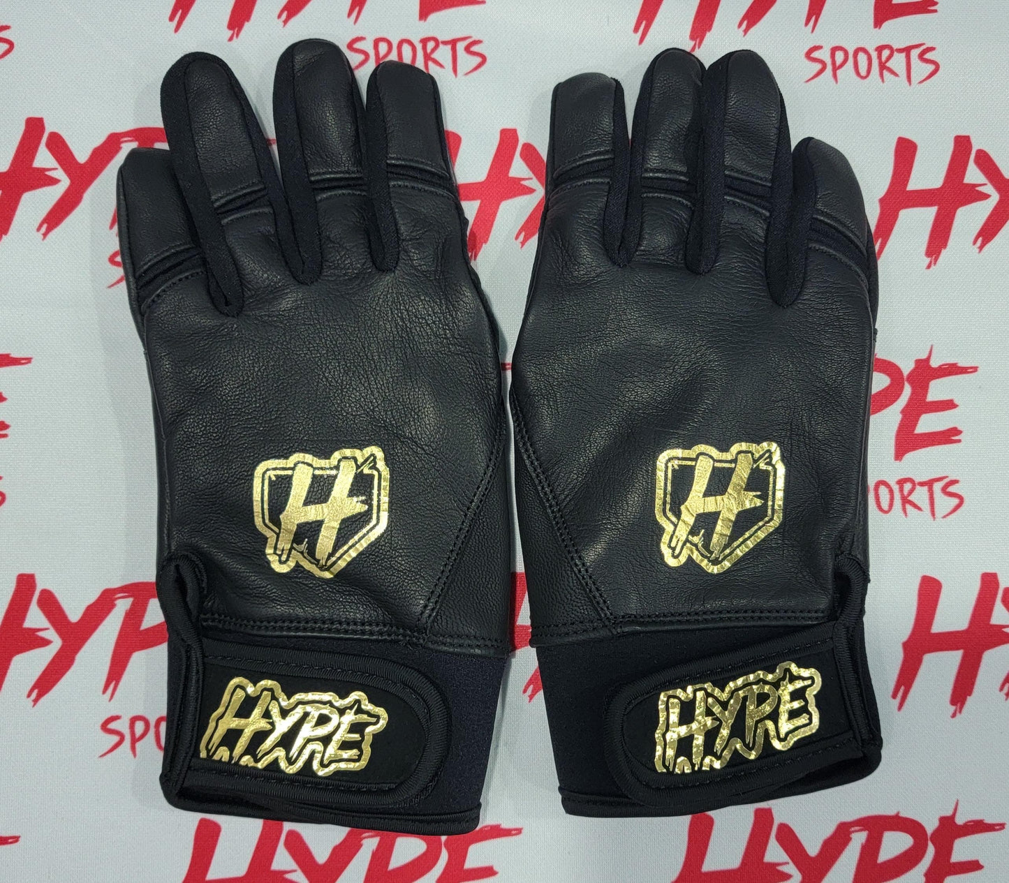 Hype Sports Black Short Cuff Batting Gloves