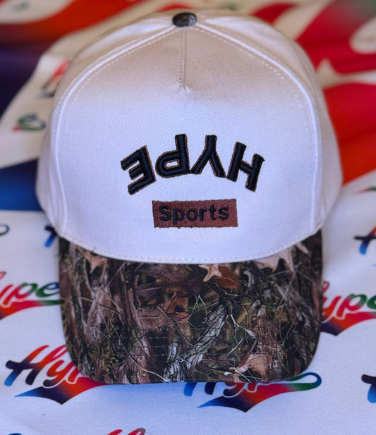 “ƎԀ⅄H Sports” Hat - White/Forest Camo