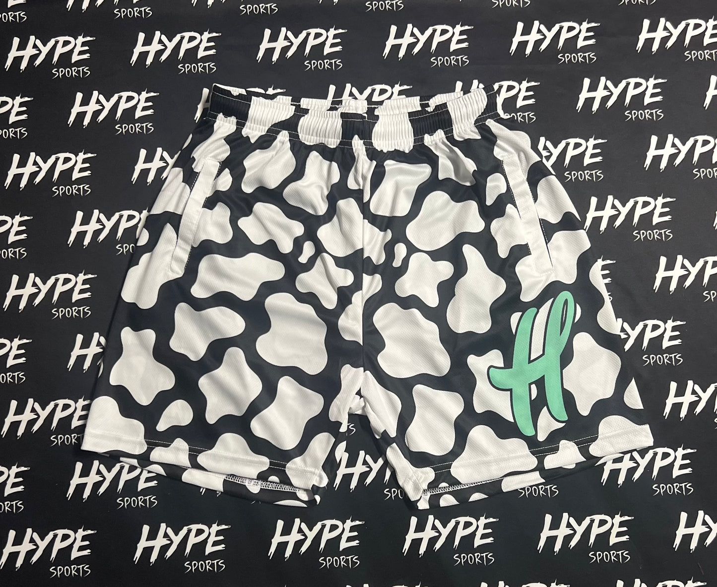 Cow Print Mesh Shorts