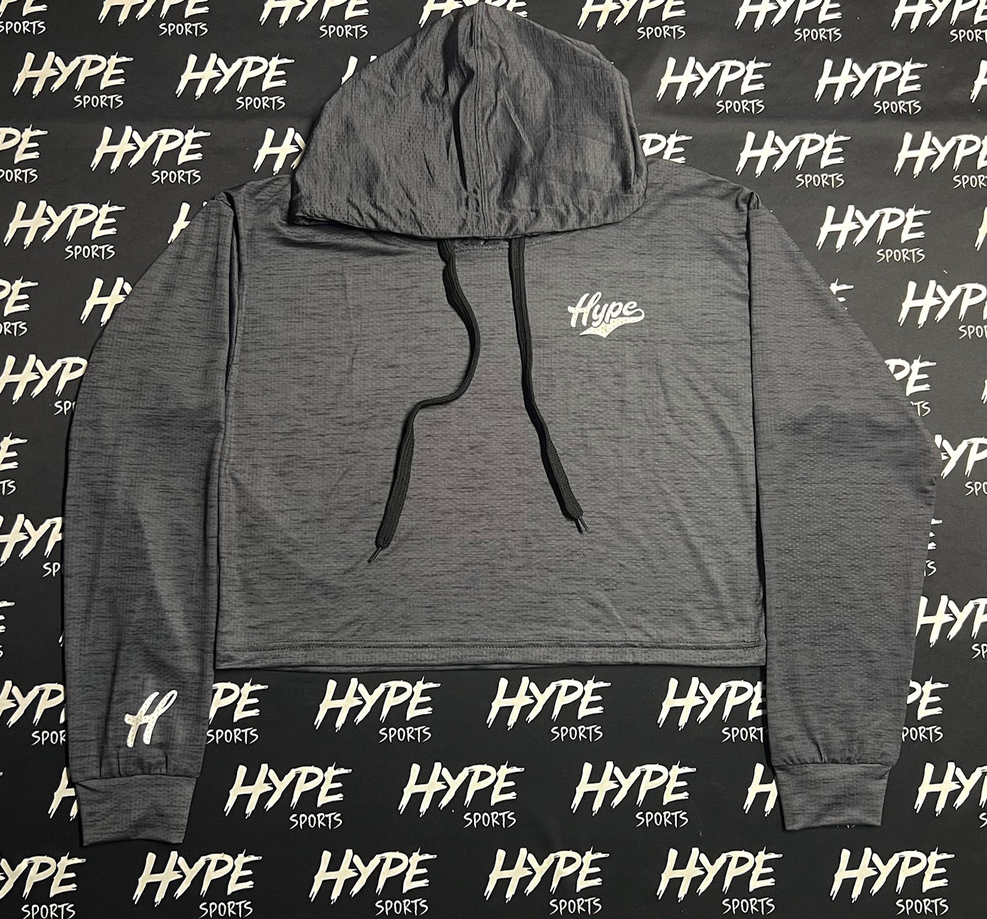 Women's Lightweight Crop Hoodie - Dark Grey