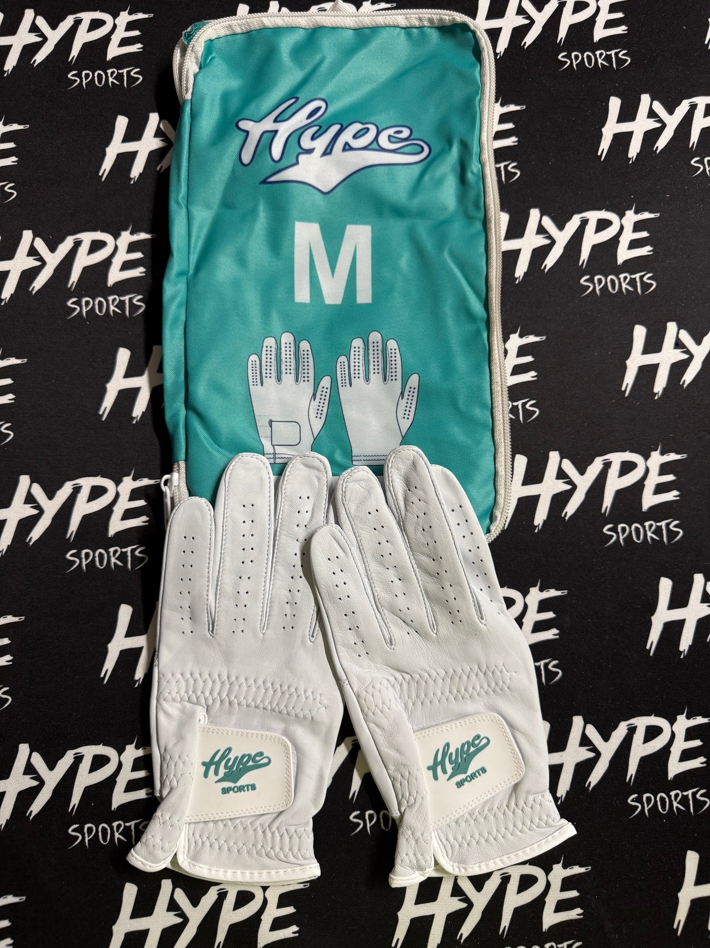White and Mint Golfing Gloves