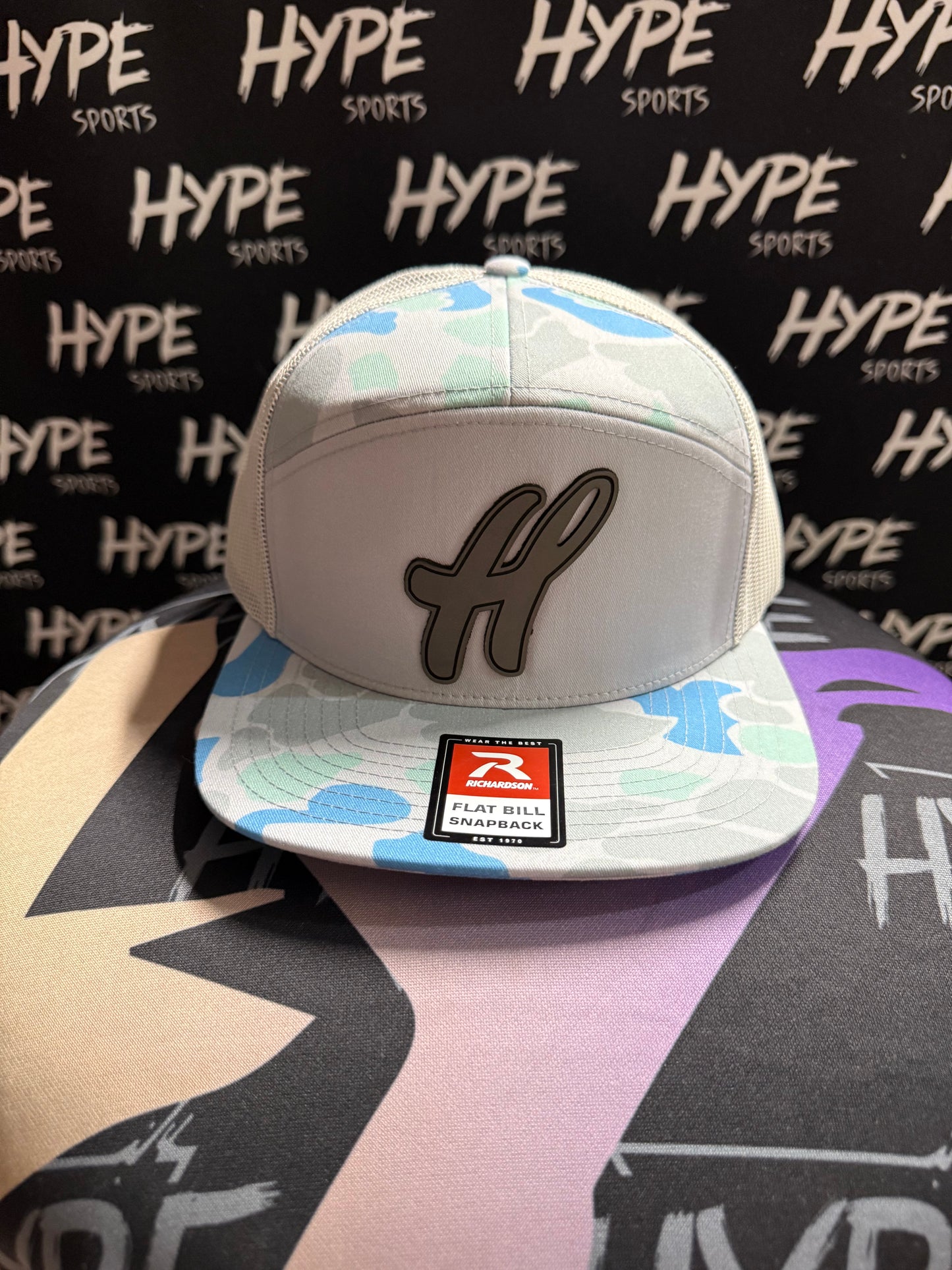 Mint and Teal Camo H Hat
