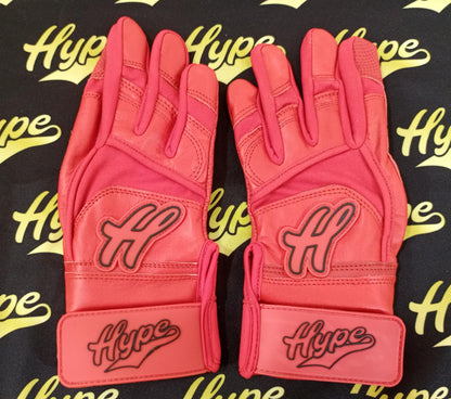 Hype Hybrid Red Batting Glove