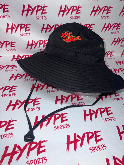 Bucket Hat- Red on Black