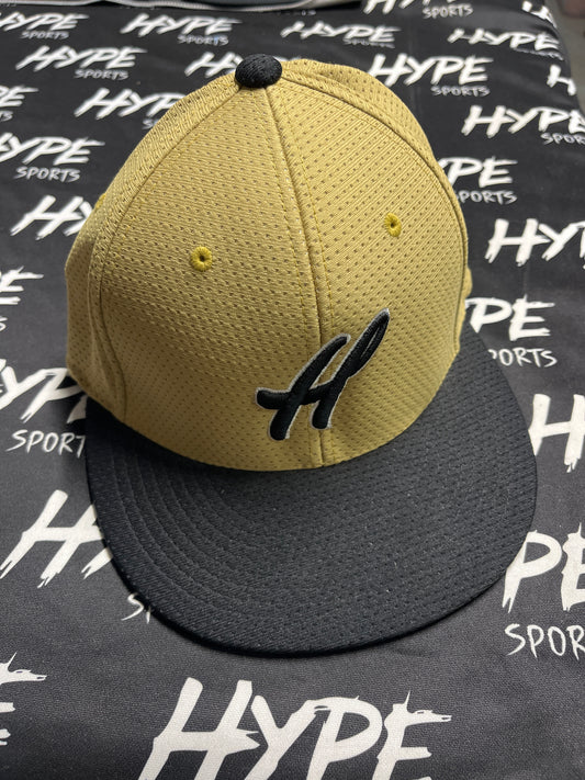 Gold and Black classic H Fitted Hat