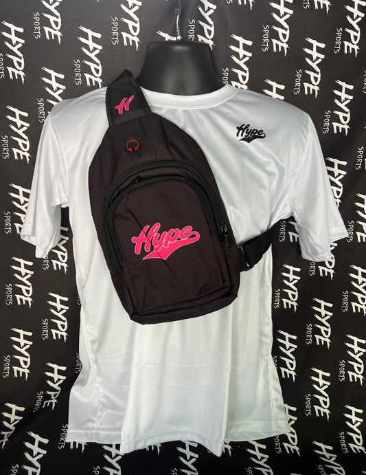 Hype Cross Body Bag - Pink on Black