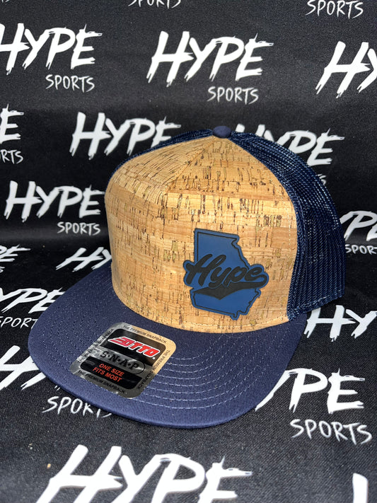 Navy and Cork Georgia Hype Hat