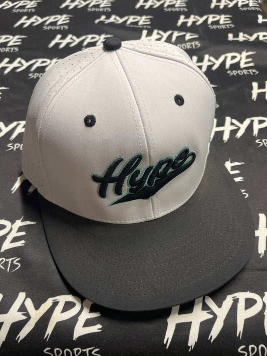 White/Black with light blue Hype SnapBack Hat
