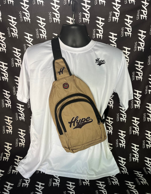 Hype Cross Body Bag - Tan on Black