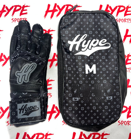 LV Hype Long Cuff Batting Gloves- Black