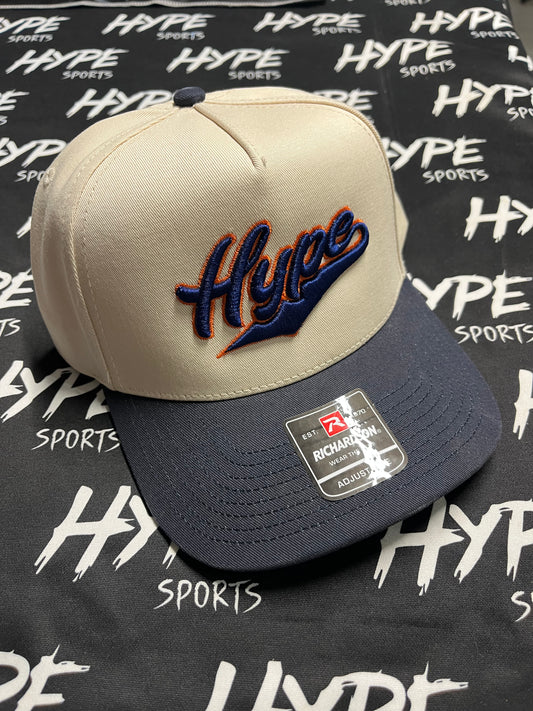 Cream with Blue/Orange Hype Snapback Hat