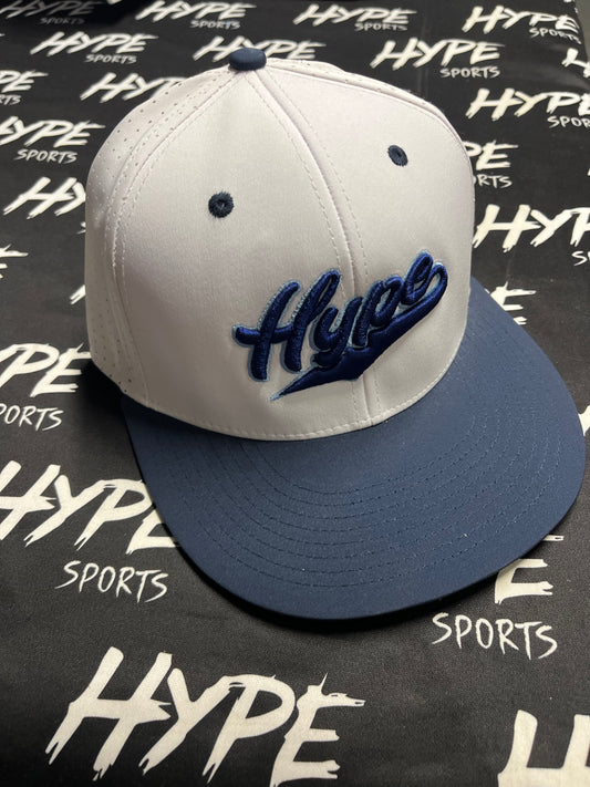 White and Navy Hype Snapback Hat