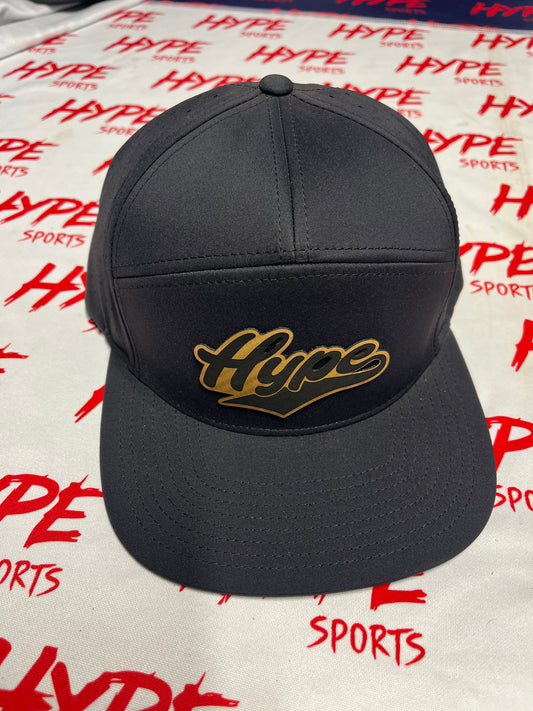 Black with Metallic Gold Hype Snapback Hat