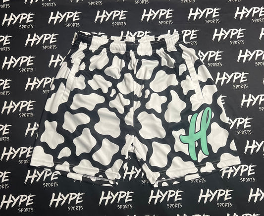 Cow Print Mesh Shorts