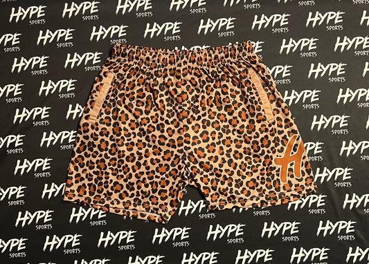 Leopard Print Mesh Shorts