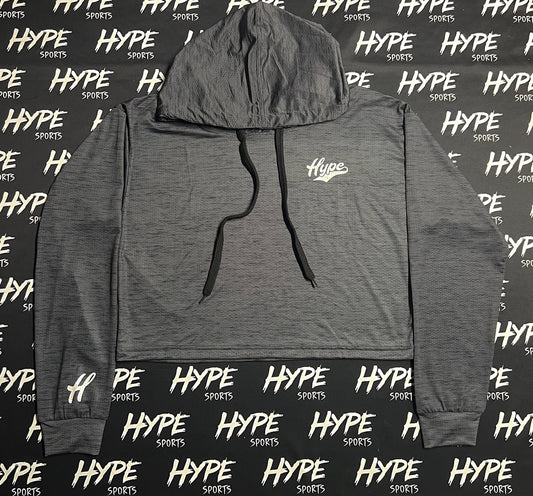 Women's Dark Grey Crop Hoodie