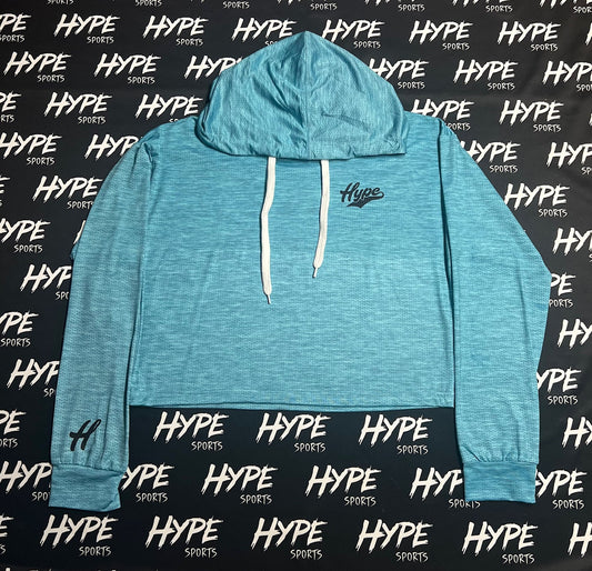 Women's Teal Crop Hoodie