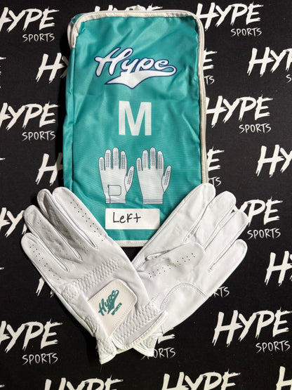 White and Mint Golfing Gloves